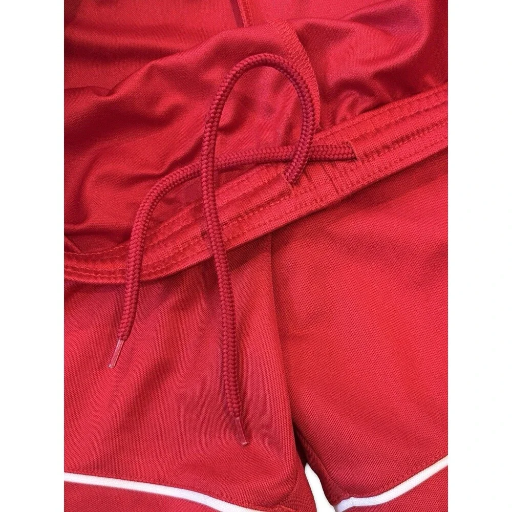 Adidas Red Gym Shorts AeroReady Soccer Athletic No Pockets Mens Small Stripes